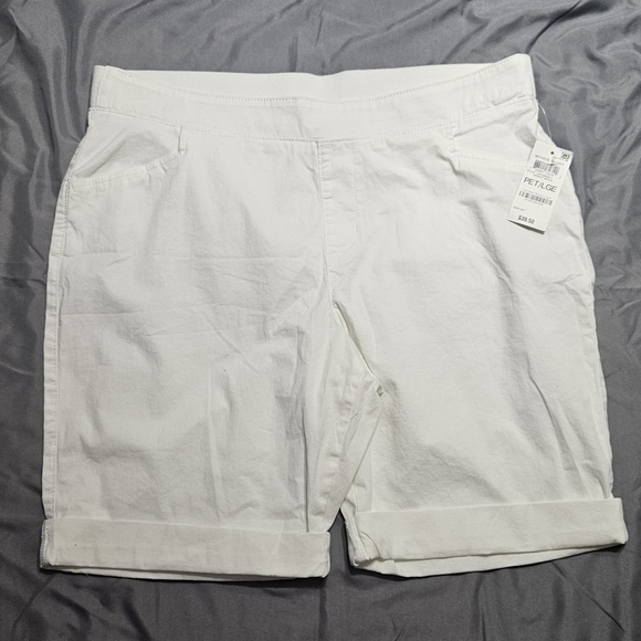 Karen Scott Petites Drawstring Pull On Shorts Cotton Pockets Women Size P Large - Picture 1 of 13